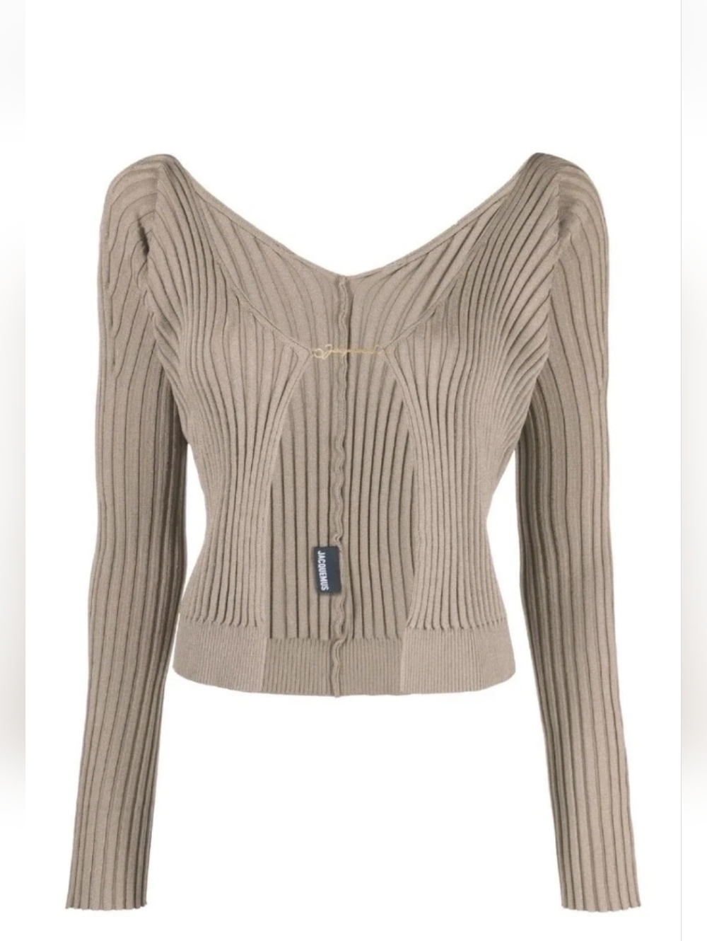 jacquemus light brown le maille pralu longue cardigan nwt size 42 us 10